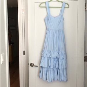 H&M light blue ruffle tier maxi dress size 6